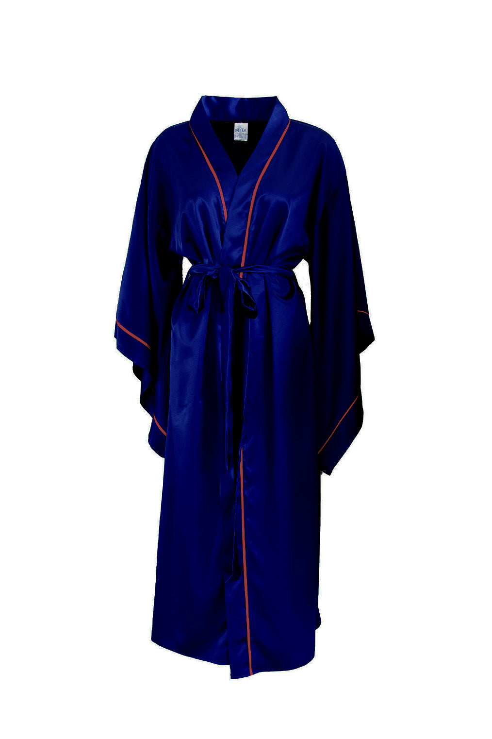 LACİVERT YARASA KOL KIRMIZI BİYELİ KİMONO