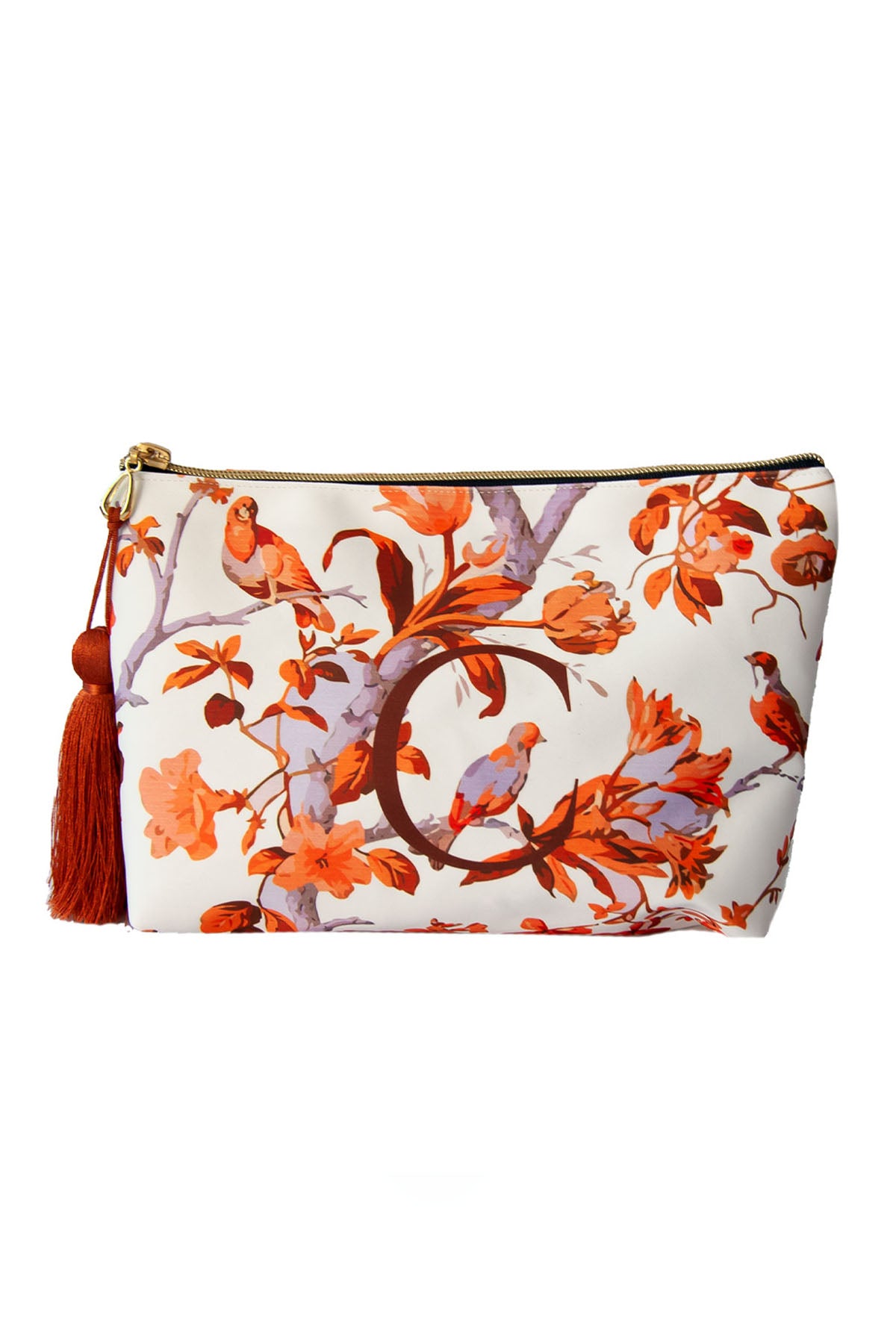 CLUTCH BAG WITH ORANGE PATTERN