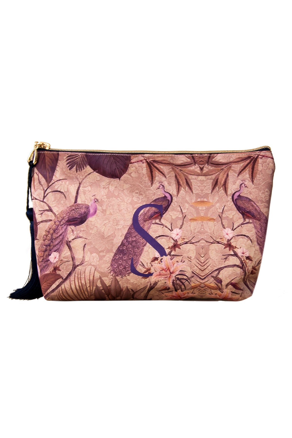 TAVUS KUŞU DESENLİ CLUTCH ÇANTA