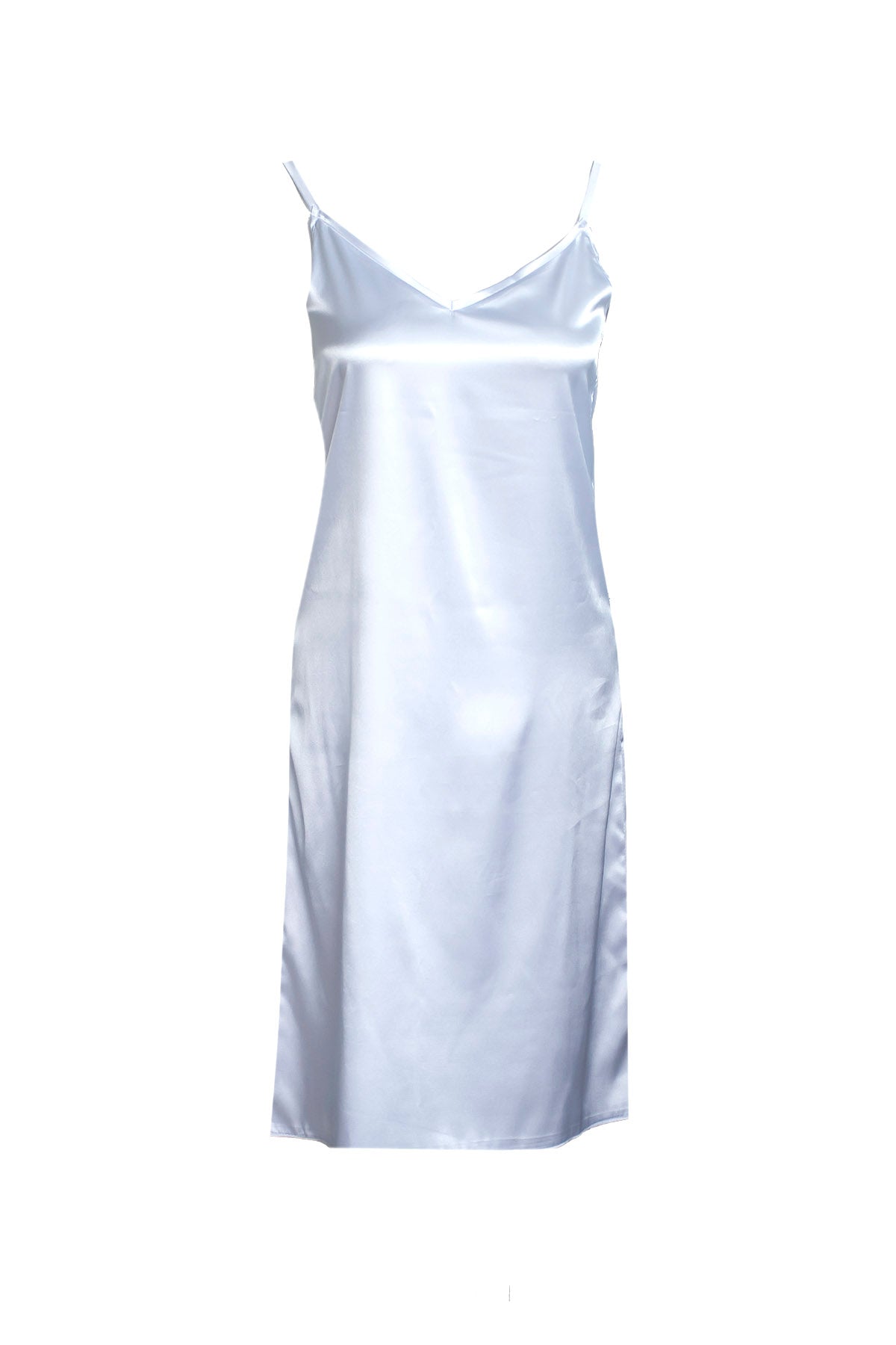 BEYAZ SATEN BİYELİ GECELİK