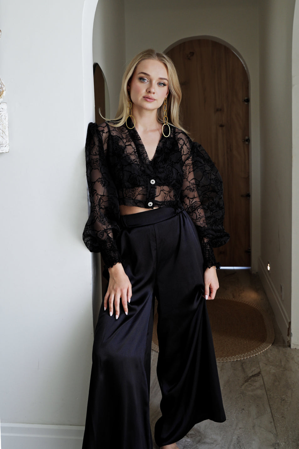 SİYAH ORGANZE ÜÇLÜ SET