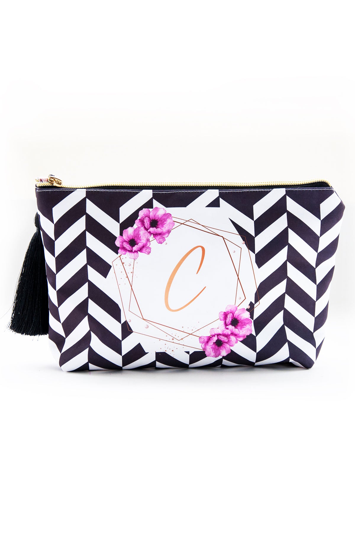 ZIGZAG-PATTERED CLUTCH BAG