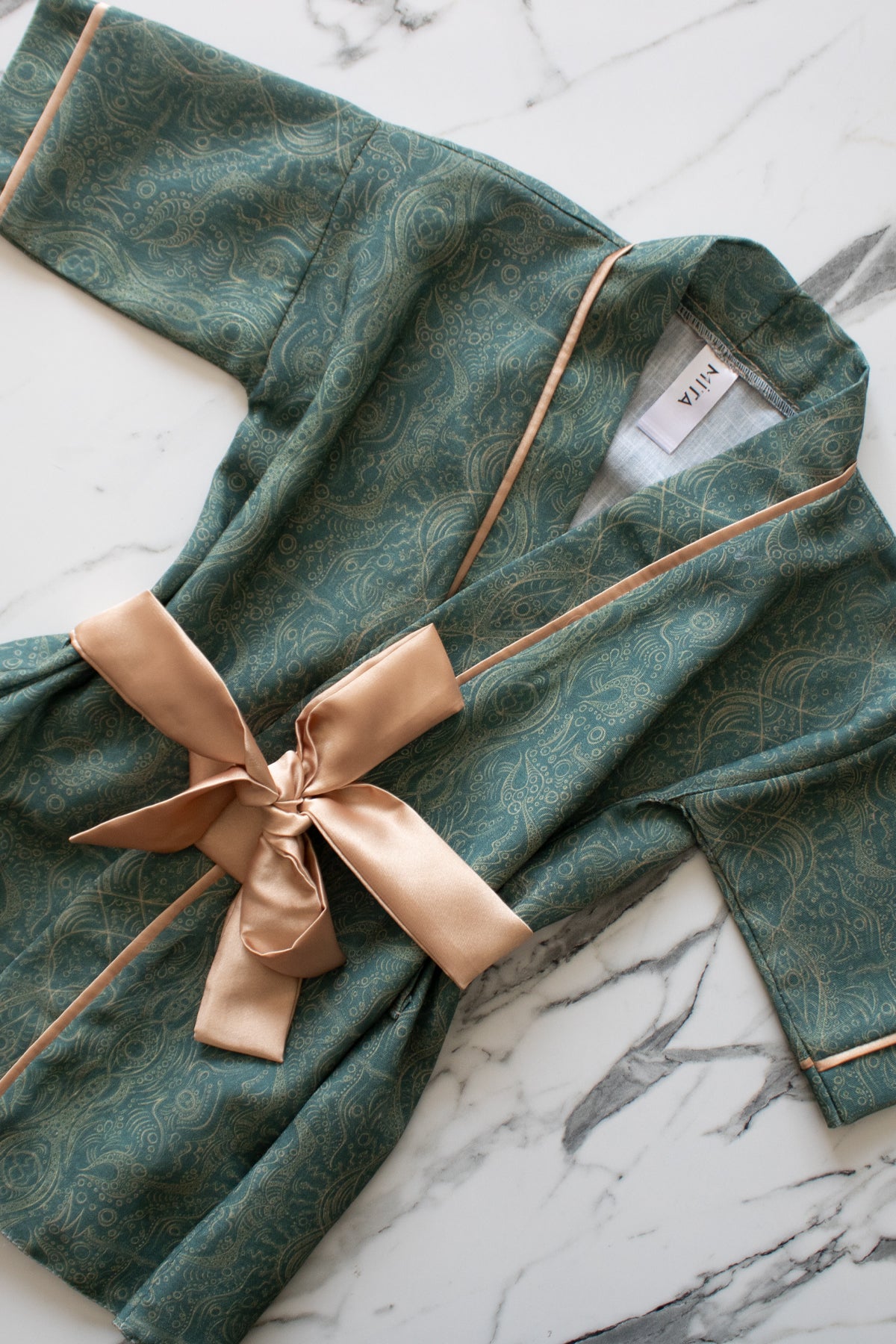 DESENLİ KETEN ÇOCUK SABAHLIĞI