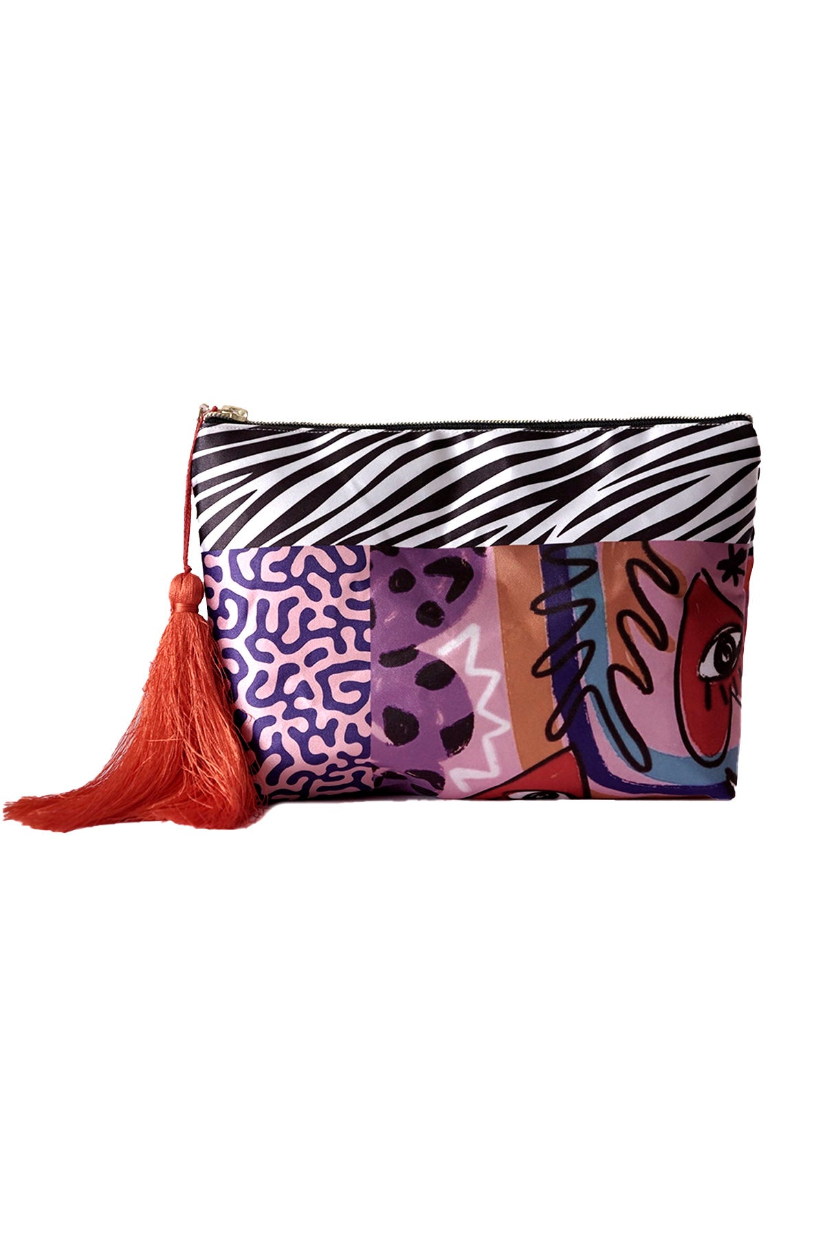 POP ART DESENLİ CLUTCH ÇANTA