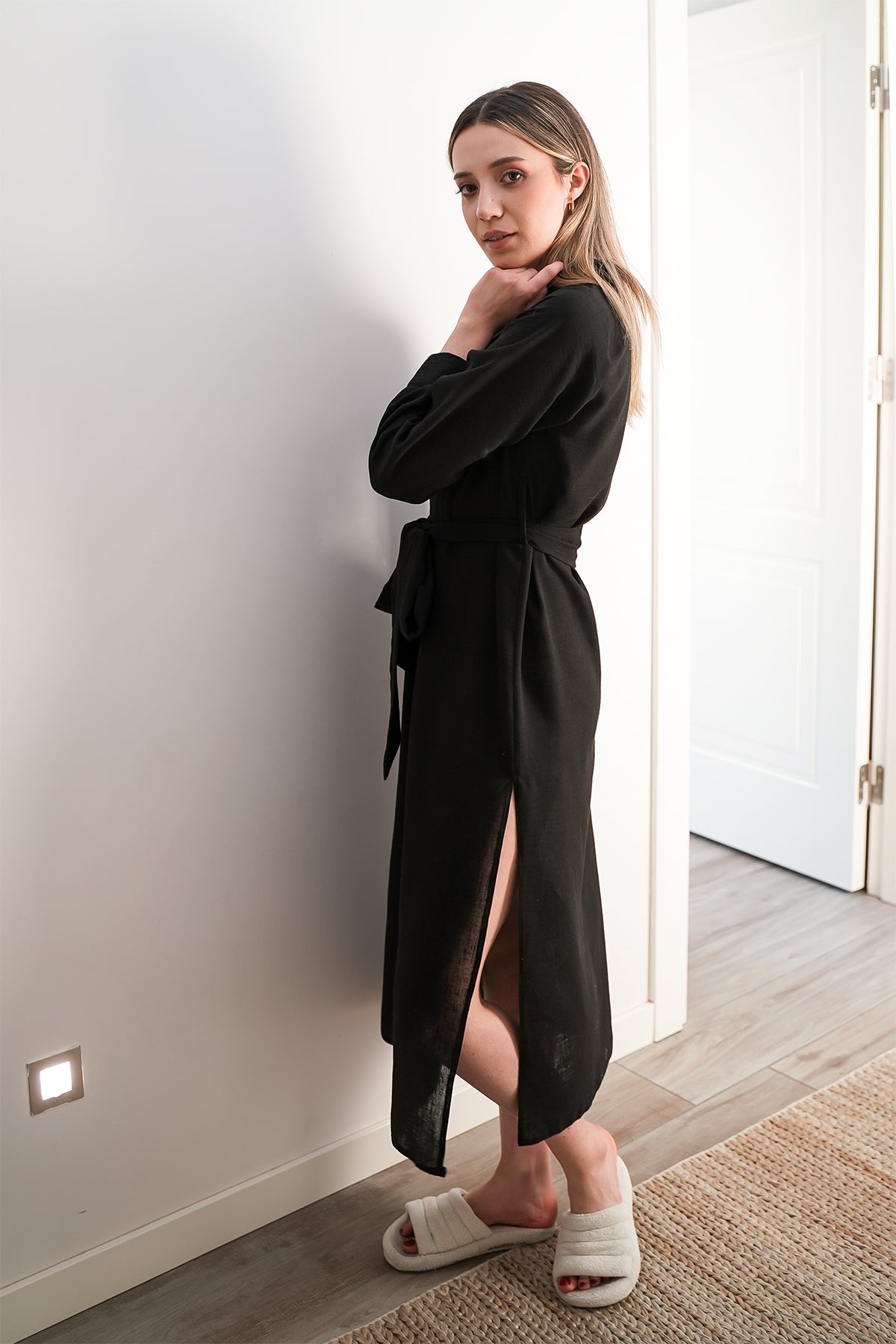 BLACK BELT SHIRT DRESS