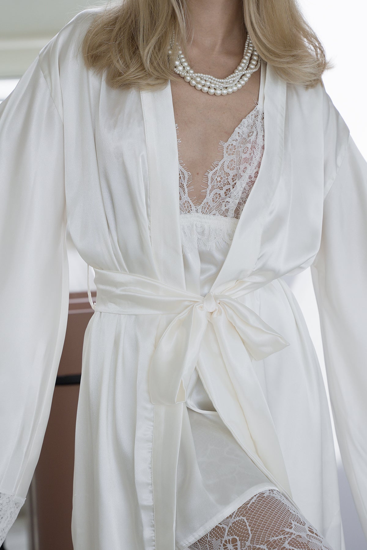 EKRU SATEN DANTELLİ BABYDOLL