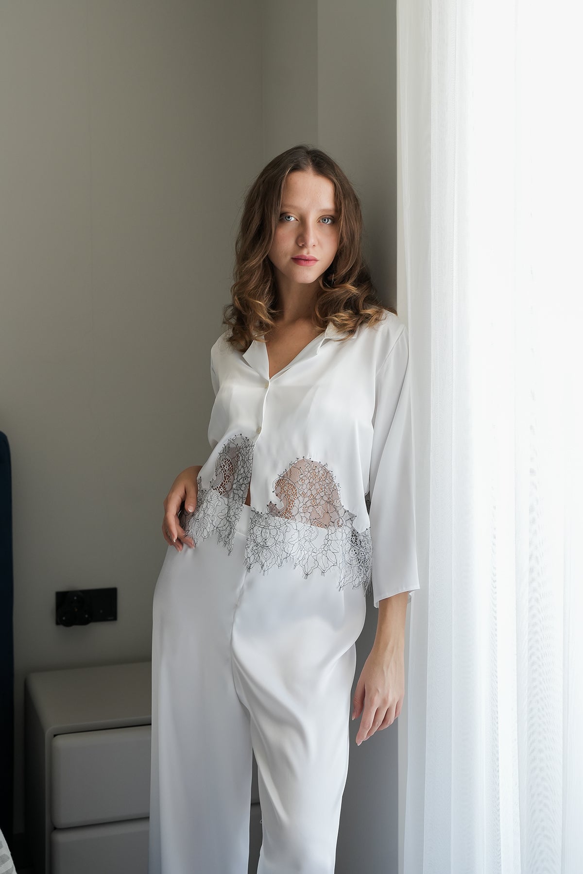 WHITE FRENCH DANCED SHIRT PIJAMA TEAM