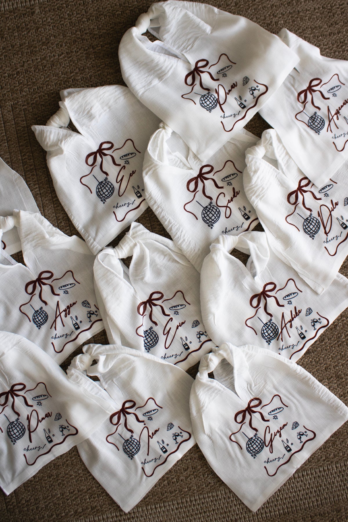 10'LU MİNİ KETEN KESE ÇANTA