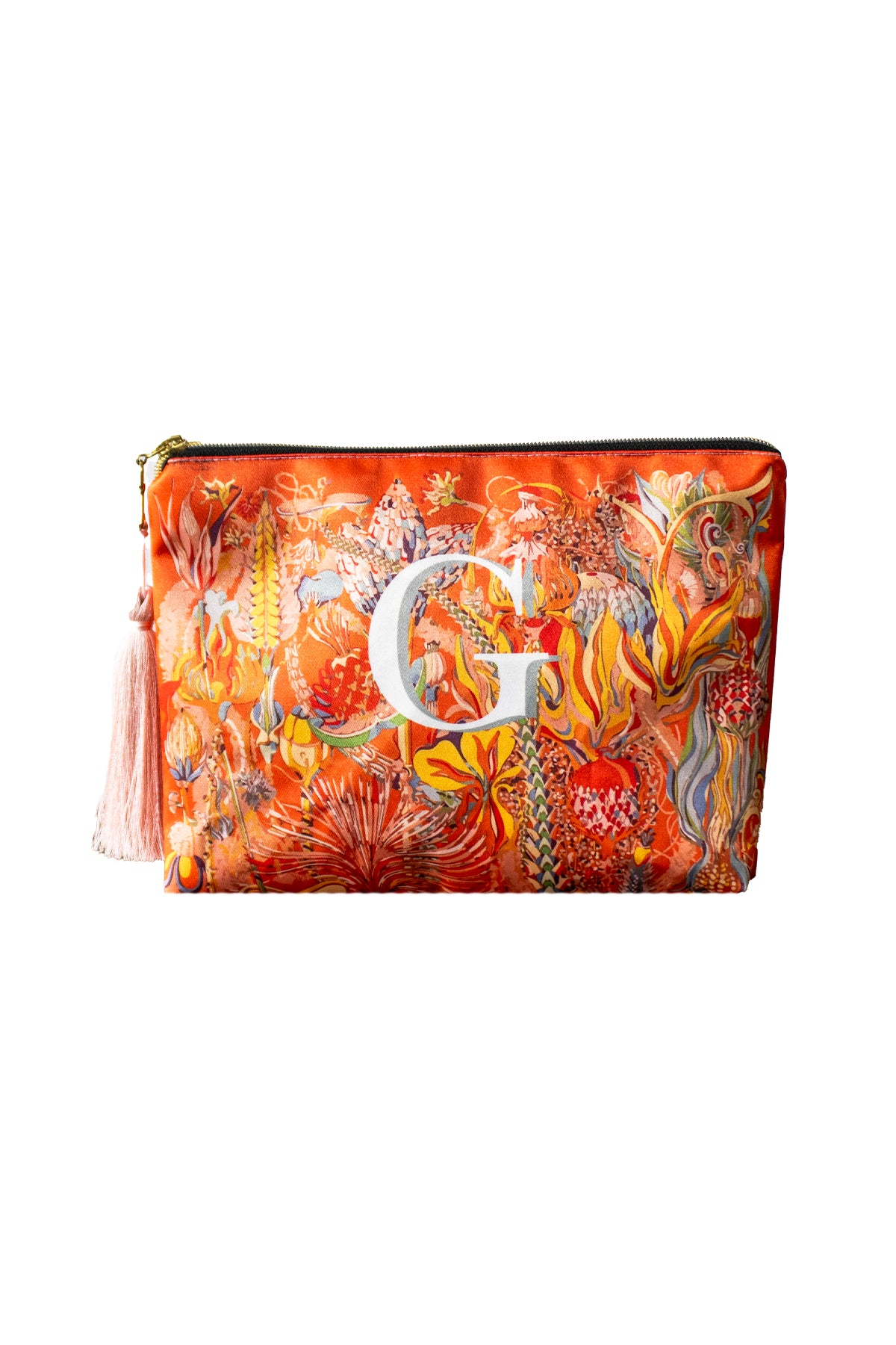 TURUNCU RENK DESENLİ CLUTCH ÇANTA