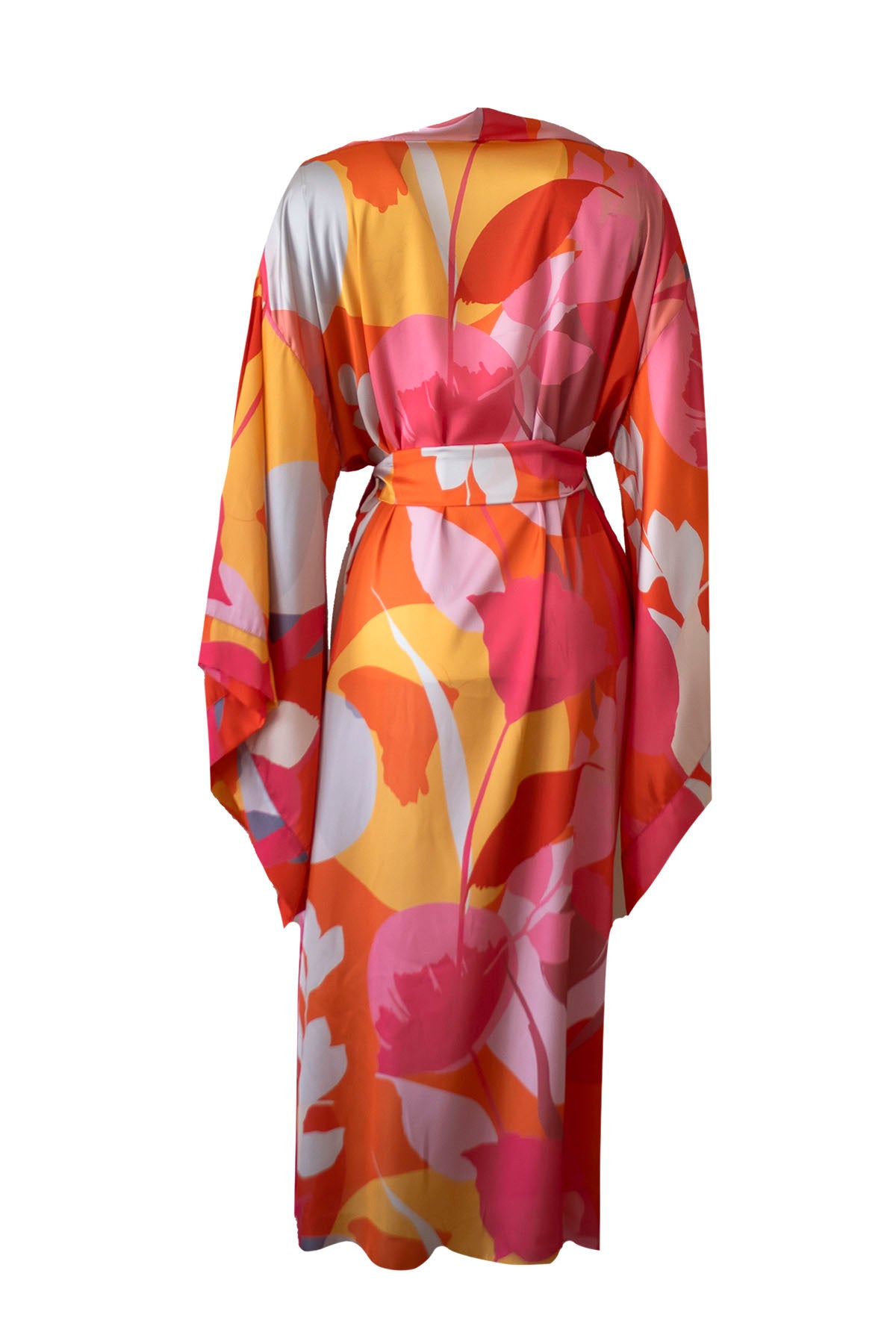 LEAF-PATTERN BAT ARM KIMONO