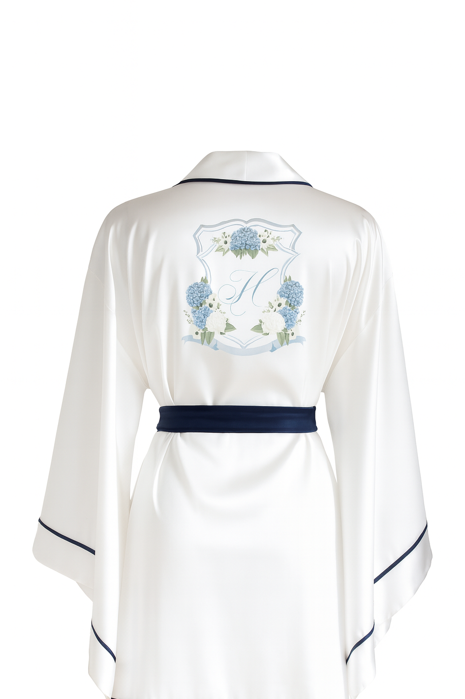 BEYAZ YARASA KOL LACİVERT BİYELİ KİMONO