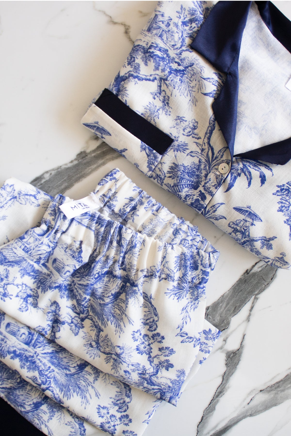 BLUE-PATTERN LACVIVERT SHIRT SHIRT PIJAMA TEAM