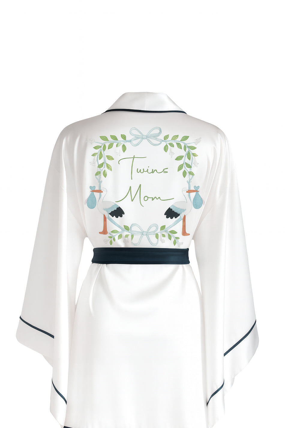 BEYAZ YARASA KOL LACİVERT BİYELİ KİMONO