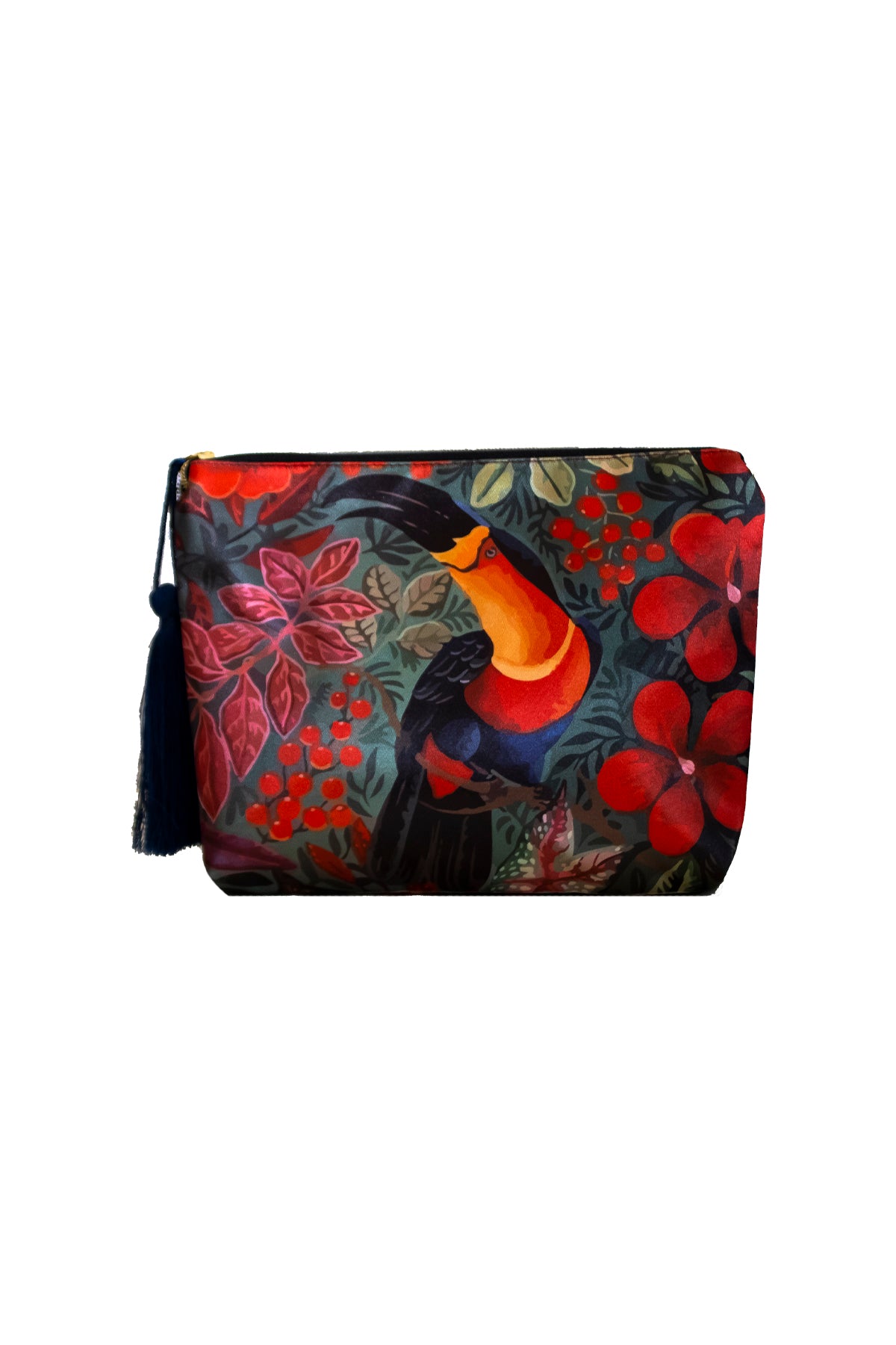 PAPAĞAN DESENLİ CLUTCH ÇANTA