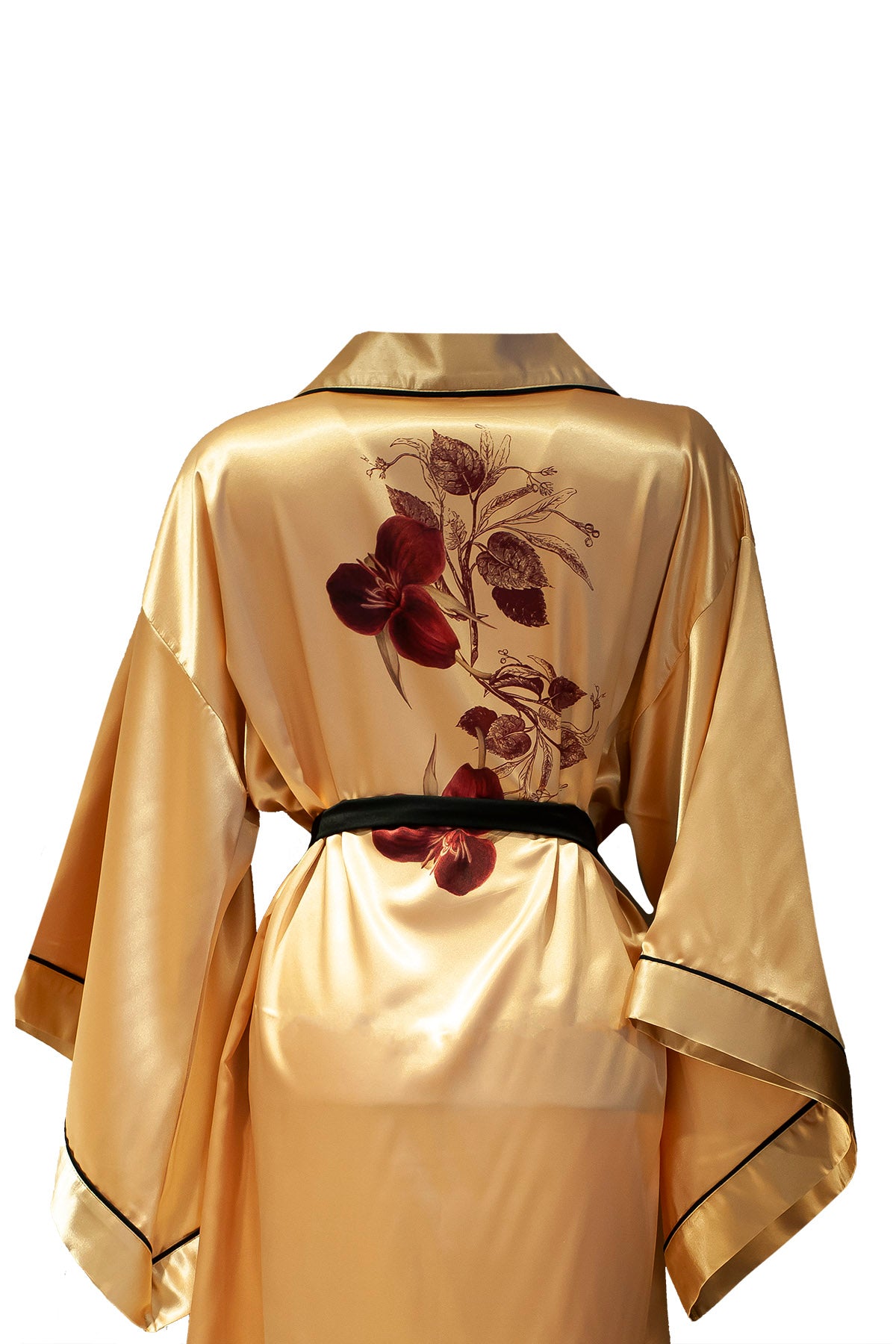 GOLD YARASA KOL SİYAH BİYELİ KİMONO