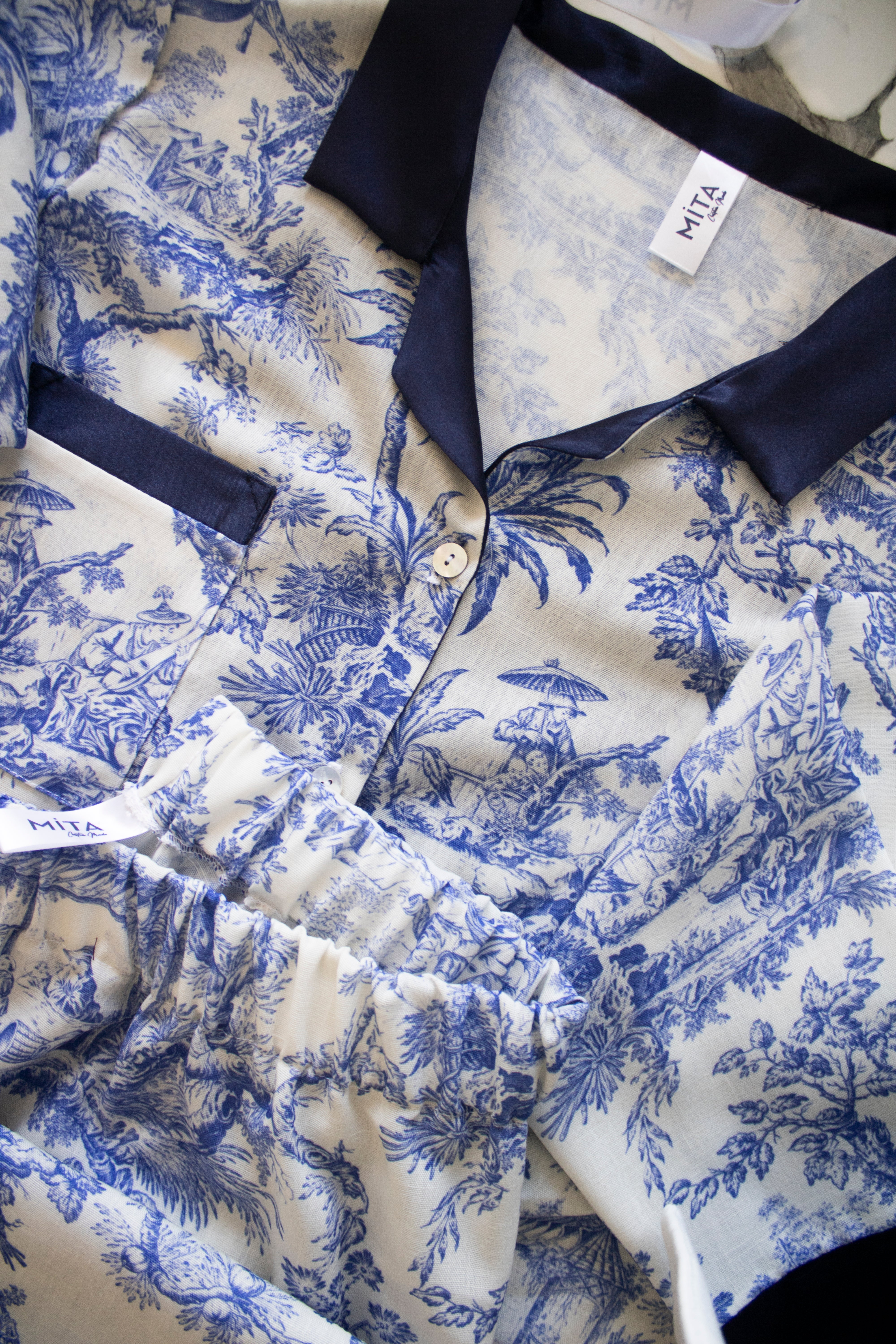 BLUE-PATTERN LACVIVERT SHIRT SHIRT PIJAMA TEAM