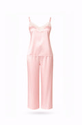 PEMBE SATEN DANTELLİ ASKILI PİJAMA TAKIMI