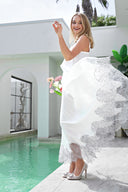 BEYAZ FRANSIZ DANTELLİ ASKILI-ETEK TAKIM