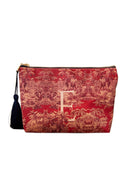 KIRMIZI TROPİKAL DESENLİ CLUTCH ÇANTA