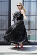 SİYAH ORGANZE CROP-ETEK TAKIM