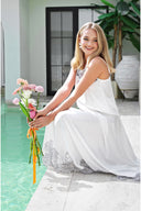 BEYAZ FRANSIZ DANTELLİ ASKILI-ETEK TAKIM