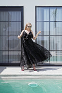 SİYAH ORGANZE CROP-ETEK TAKIM