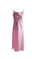 PUDRA SATEN DEGAJE YAKA ELBİSE