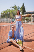 MAVİ ÇİZGİLİ VİSKON BRALET-PANTOLON TAKIM