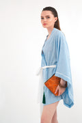 TURUNCU DESENLİ CLUTCH ÇANTA