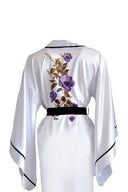 BEYAZ YARASA KOL SİYAH BİYELİ KİMONO