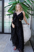 SİYAH ORGANZE CROP-ETEK TAKIM
