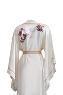 EKRU YARASA KOL GOLD BİYELİ KİMONO