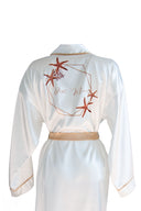 BEYAZ RENK DÜZ KOL GOLD BİYELİ SABAHLIK