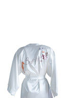 BEYAZ SATEN DANTELLİ MOM KİMONO