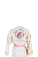 EKRU RENK DÜZ KOL PUDRA BİYELİ SABAHLIK