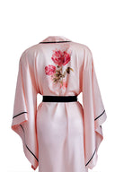 PUDRA YARASA KOL SİYAH BİYELİ KİMONO