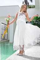 BEYAZ FRANSIZ DANTELLİ ASKILI-ETEK TAKIM