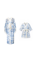 MAVİ İKİLİ ANNE-BEBEK KİMONO SETİ