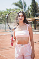 PEMBE ÇİZGİLİ POPLİN BRALET-PANTOLON TAKIM