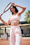 PEMBE ÇİZGİLİ POPLİN BRALET-PANTOLON TAKIM