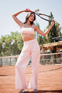 PEMBE ÇİZGİLİ POPLİN BRALET-PANTOLON TAKIM