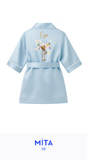 BUZ MAVİ SATEN BEYAZ BİYELİ ÇOCUK KİMONOSU