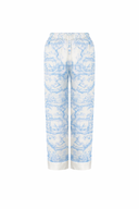 MAVİ SATEN DESENLİ PİJAMA ALTI