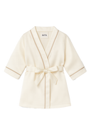 EKRU SATEN VİZON BİYELİ ÇOCUK KİMONOSU