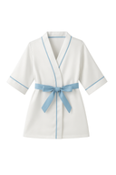 BEYAZ SATEN BUZ A-MAVİ BİYELİ ÇOCUK KİMONOSU
