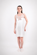 BEYAZ SATEN FRANSIZ DANTELLİ GECELİK
