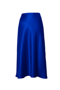 SAKS MAVİ SATEN ETEK