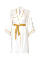 BEYAZ RENK GOLD BİYELİ ŞAL YAKA DANTELLİ YARASA KOL KİMONO