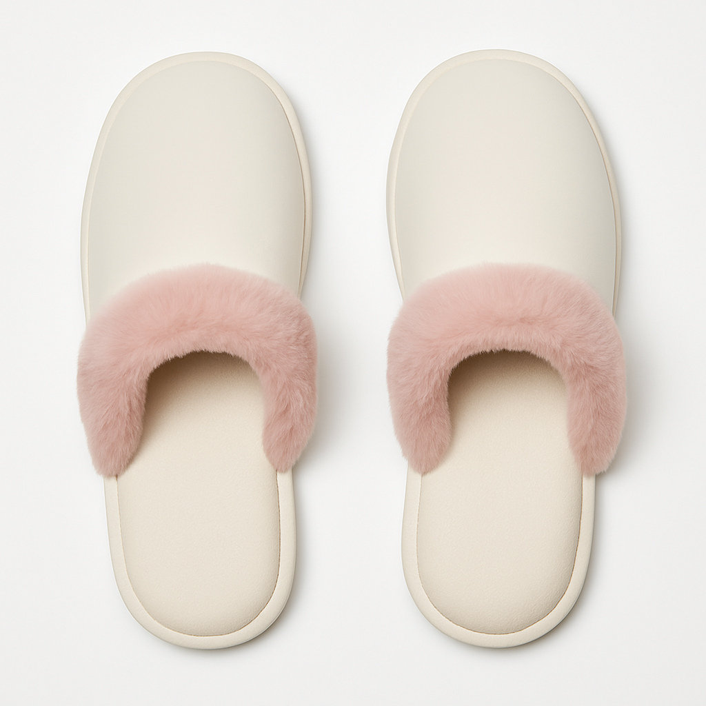 PUDRA PELUŞLU BEYAZ HAVLU TERLİK