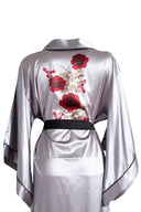 GRİ YARASA KOL SİYAH BİYELİ KİMONO